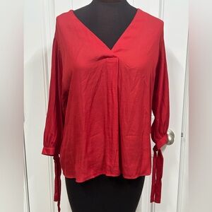 White House Black Market Red Blouse